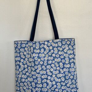 Blue Floral Handmade Tote Bag